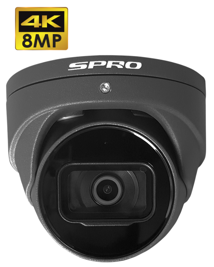 SPRO 8MP IP-turret met vaste lens en microfoon DHIPD80/28RG/30M-M